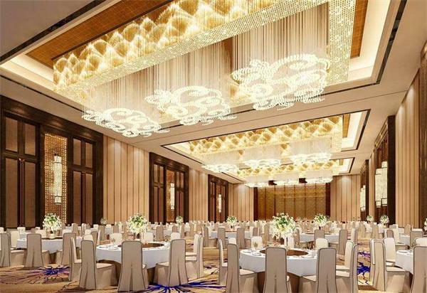 大型酒店宴會廳優(yōu)質長方形水晶吊燈定制廠家供貨